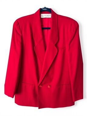 Evan Picone Vintage Red Wool Blazer Made in the USA